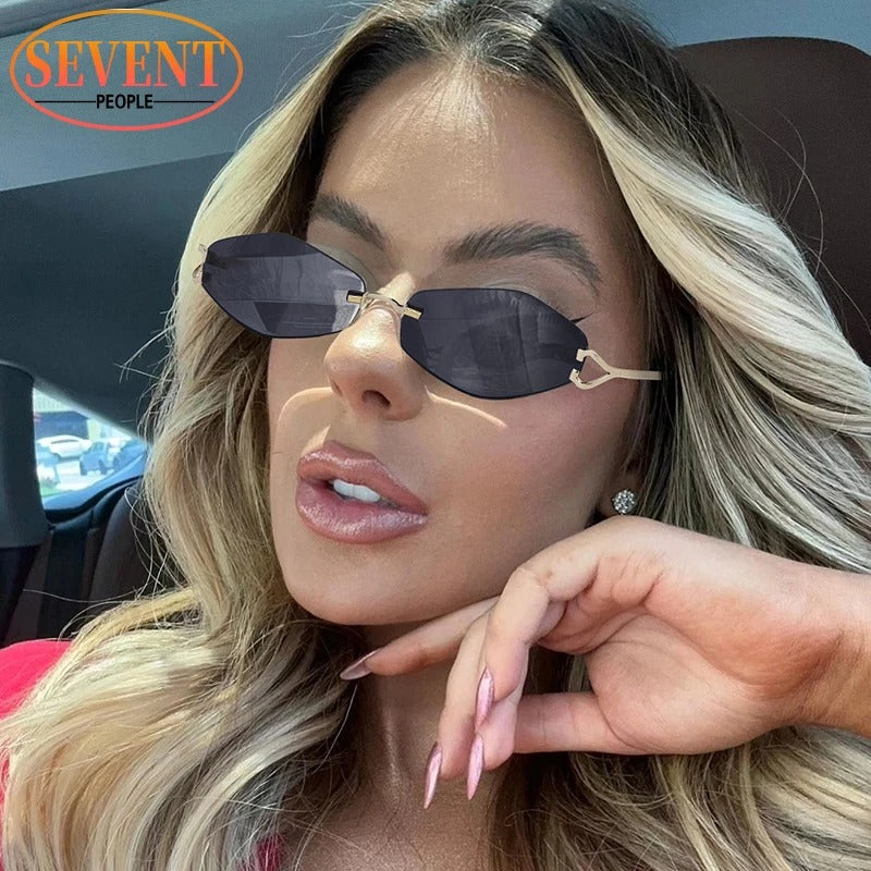 SEVENT Sechseck randlose Sonnenbrille Frauen
